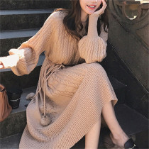 Custom dress | autumn French dress | vintage long dress | long sleeve knit dress