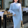 Custom new dress | O-neck halterneck dress | knitted dress | elegant dress