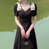 Custom dress | French vintage dress | solid color slim dress | new Hepburn style dress