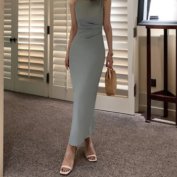 Custom French vintage dress | Hepburn-inspired dress | sleeveless long dress | cinched waist slim dress