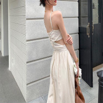Custom French vintage dress | slip dress | resort beach dress | white fairy backless dress