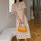 Custom women's dress | summer French dress | V-neck dress | floral puff sleeve dress