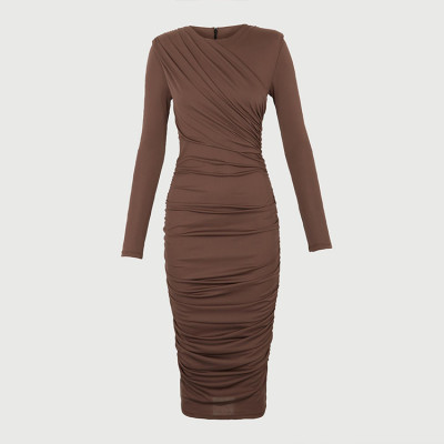 Custom elegant dress | slim bodycon dress | plunge ruched midaxi dress