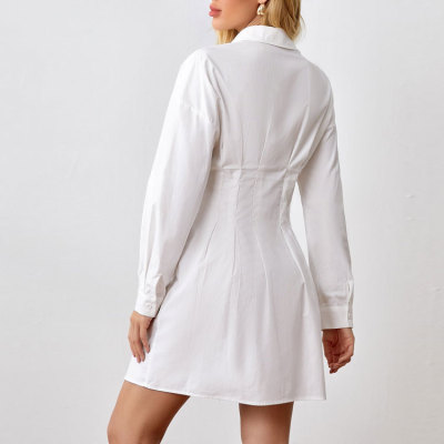 Custom elegant dress | fitted boyfriend shirtdress | corset waist blazer dress