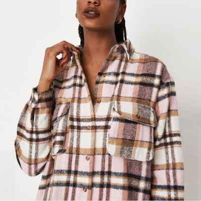 Custom elegant dress | oversized boyfriend shirtdress | Autumn plaid blazer dress