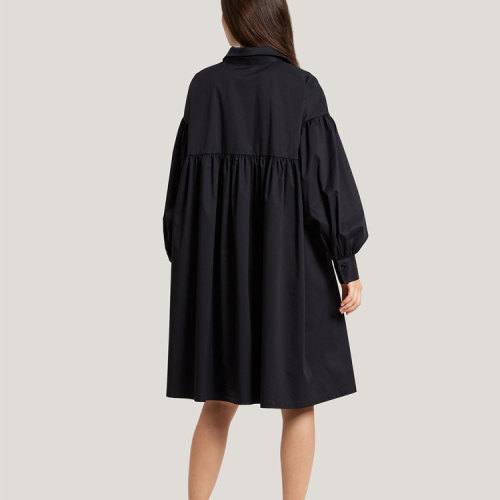 Custom elegant dress | casual long sleeves bodycon dress | black oversized shirt dress