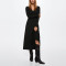 Custom elegant dress | long sleeve dress | black fitted waist dress | OEM dress