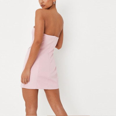 Custom elegant dress |underwired strappy bodycon dress | bandeau ruched split dress