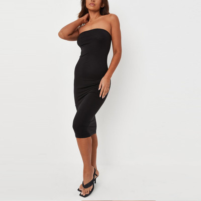 Custom elegant dress |underwired strappy bodycon dress | bandeau ruched dress in black