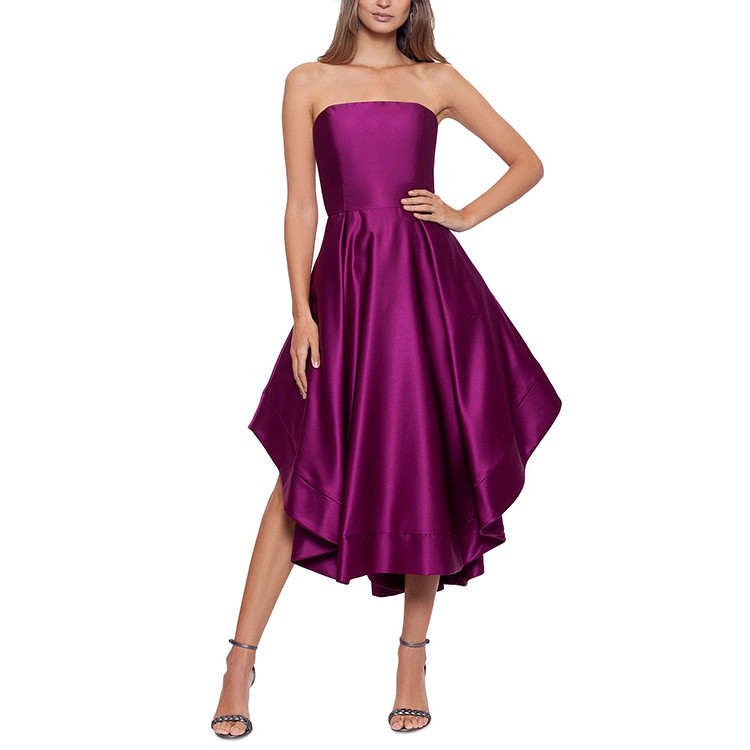 strapless stain prom dress