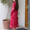 Custom French dress | silk dress | floral long dress | long sleeves dress