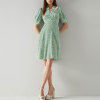 Custom new dress |  green chiffon dress | daisy print dress