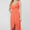Custom new dress |  orange chiffon dress |  ruffled sleeveless maxi dress