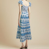 Custom vintage dress | temperament embroidered dress | openwork dress | elegant square neck dress