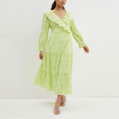 Custom new dress |  cotton dress | ruffled long sleeve maxi dress