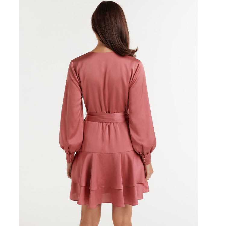 ruffled side-tie mini dress