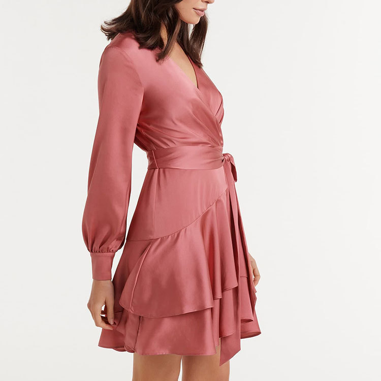 ruffled side-tie mini dress