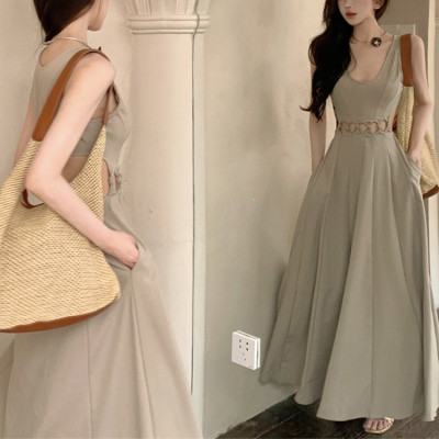 Custom sexy dress | waistcoat dress | sleeveless long dress