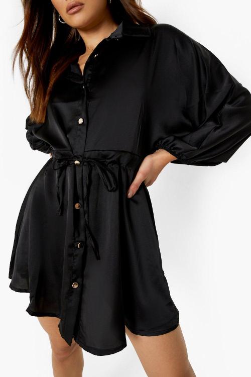 Custom new dress | black dress | balloon sleeve skater mini dress