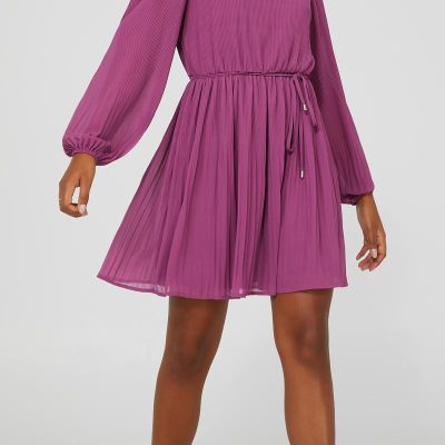 Custom new dress | over pleated chiffon dress | long sleeve dress