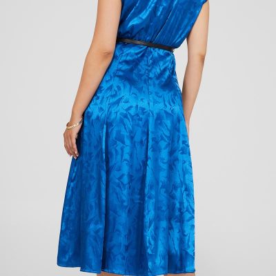 Custom simple dress | crossover neck dress | printed satin maxi dress