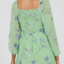 Custom summer dress | square neck dress | long sleeve dress | floral dresses.