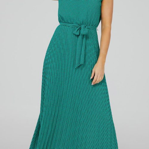 Custom simple dress | pleated skirt dress | printed sleeveless midi dress