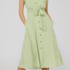 Custom simple dress | flutter sleeve dress | button-front midi dress