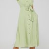Custom simple dress | flutter sleeve dress | button-front midi dress