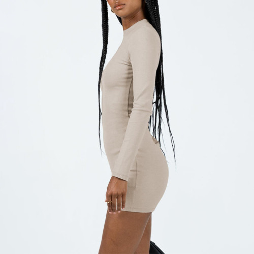 Custom hip-wrapped dress | knitted long sleeve dress | sexy dress | OEM dress