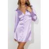 Custom dresses | shirt dress | One-piece dress | purple dress | satin dress.