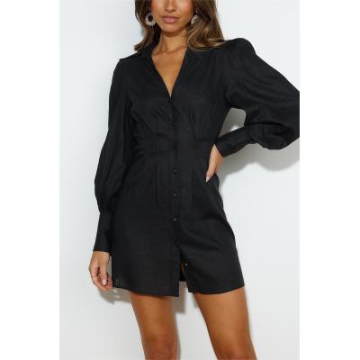 Custom dresses | black dress | cotton dress| fall dress | shirt dress | One-piece dress