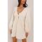Custom dresses | white dress | cotton dress| fall dress | lantern long sleeve dress | V-neck dress