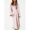 Custom dresses | pink dress | hollow out dress | satin dress | long sleeve dress | backless dress.