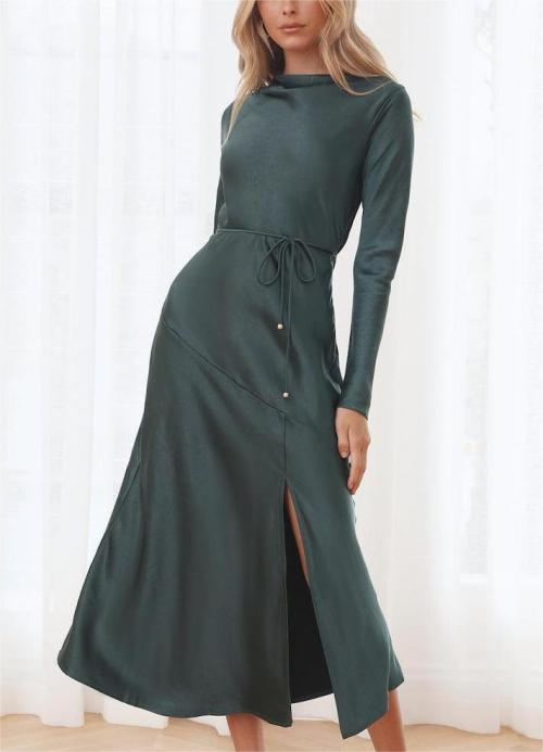 Custom dresses | long sleeve dress | business dress | slim fit dress | split dress.