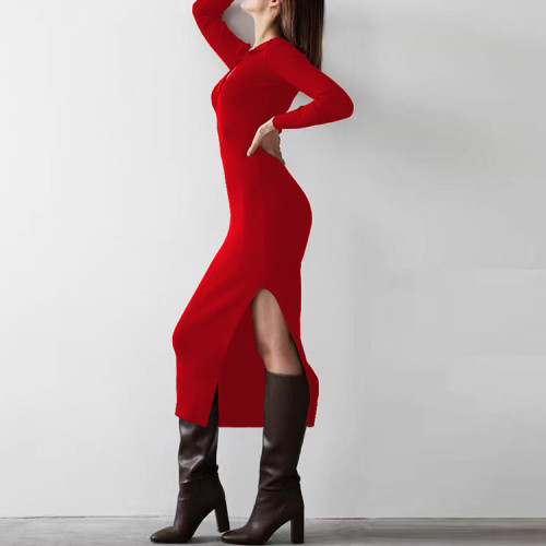 Custom popular dress | fashion new dress | sexy slit dress