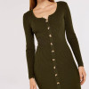 Custom new dress | buttoned ribbed midi dress | long sleeve dress