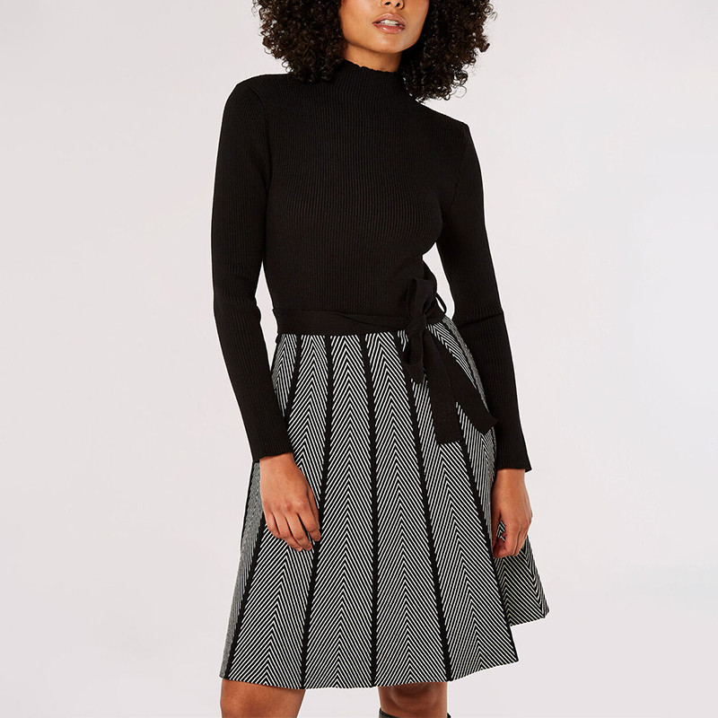 chevron skirt knit mini dress