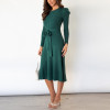 Custom puff long sleeve dress | knitted dress | temperament sweater dress