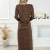 Custom 2023 fall dress | new leopard printing dress | long sleeve dress | niche slim dress