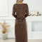 Custom dress | new leopard printing dress | long sleeve dress| slim dress | floral dress