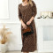 Custom dress | new leopard printing dress | long sleeve dress| slim dress | floral dress