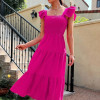 Custom temperament elegant dress | sleeveless swing dress | solid color dress