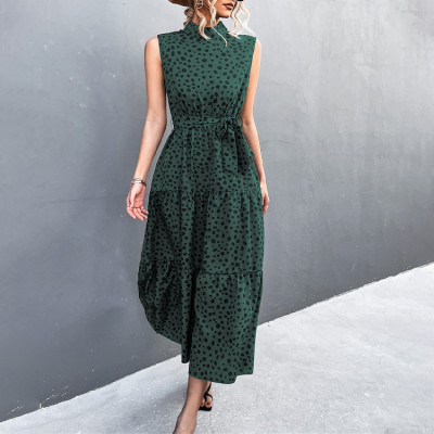 Custom temperament dress | nipped-in waist dress | sleeveless dress | casual dress | OEM dress