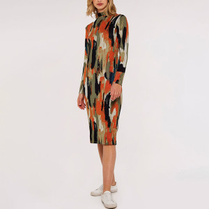 Custom new dress | ombre stripe knit mini dress | long sleeve dress