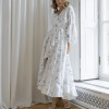 Custom balloon sleeve dress | polka dot dress | gentle ruffled maxi dress