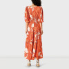 Custom new dress | print split neck maxi dress | 2-tier skirt maxi dress