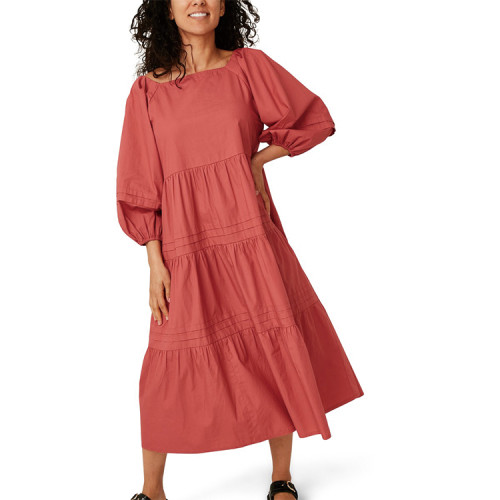 Custom new dress | brick red dress | bohemian cotton linen maxi dress