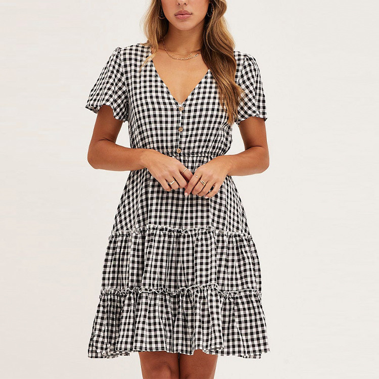 geo print button-front mini shirt dress