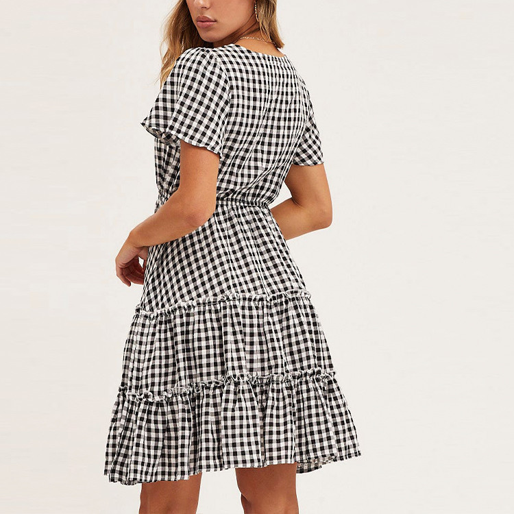 geo print button-front mini shirt dress